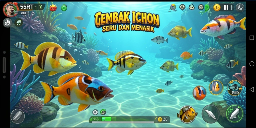 Tampak seru saat menembak ikan di 55RT.
