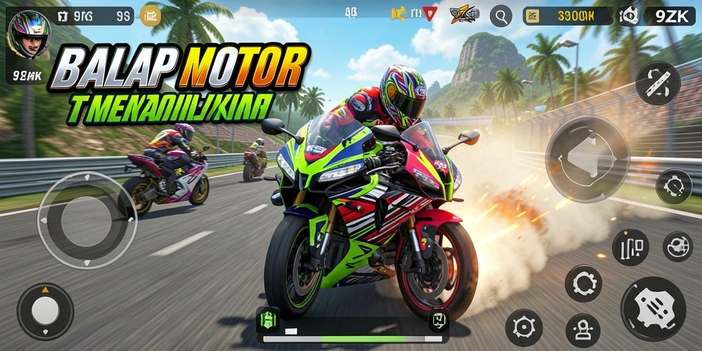 Preview gameplay seru dari 9ZK yang menampilkan balap motor yang mendebarkan.