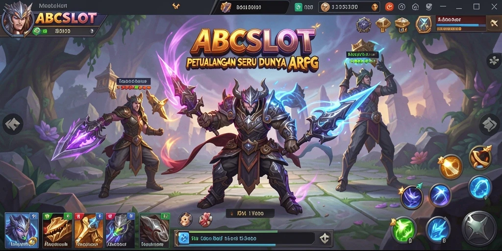 Tampilan screenshot menunjukkan pertarungan epik dalam ABCSLOT.