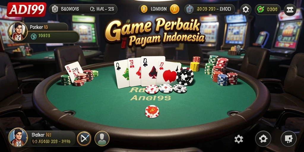 Tampilan gameplay menarik dari aplikasi poker ADI99.