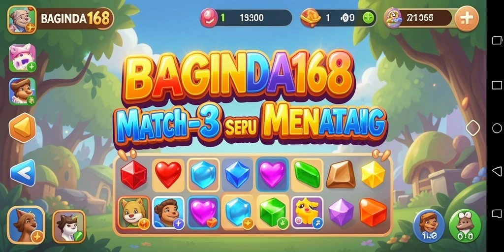 Tangkapan layar BAGINDA168 menampilkan gameplay Match-3 yang mengasyikkan.