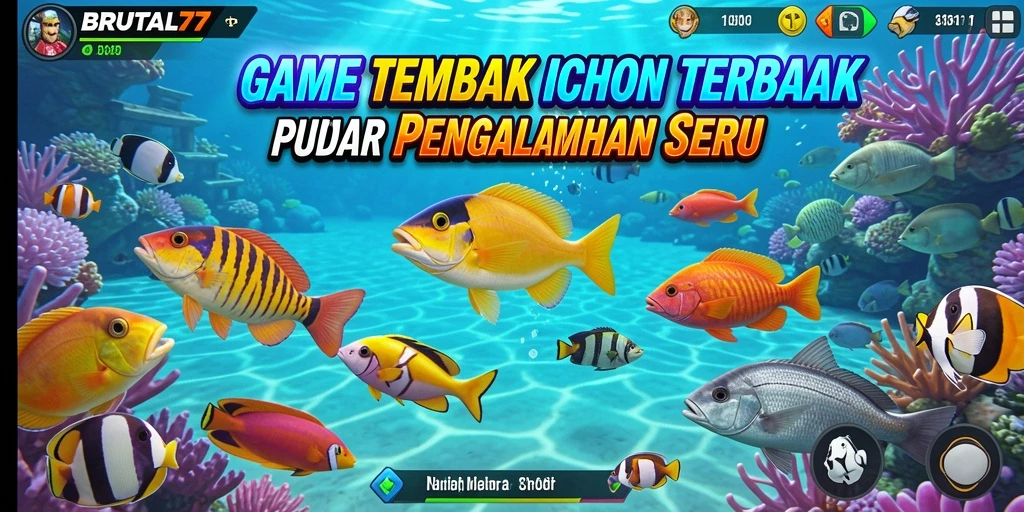 Tampilkan gameplay seru dalam BRUTAL77 dengan berbagai ikan yang menunggu untuk ditembak.