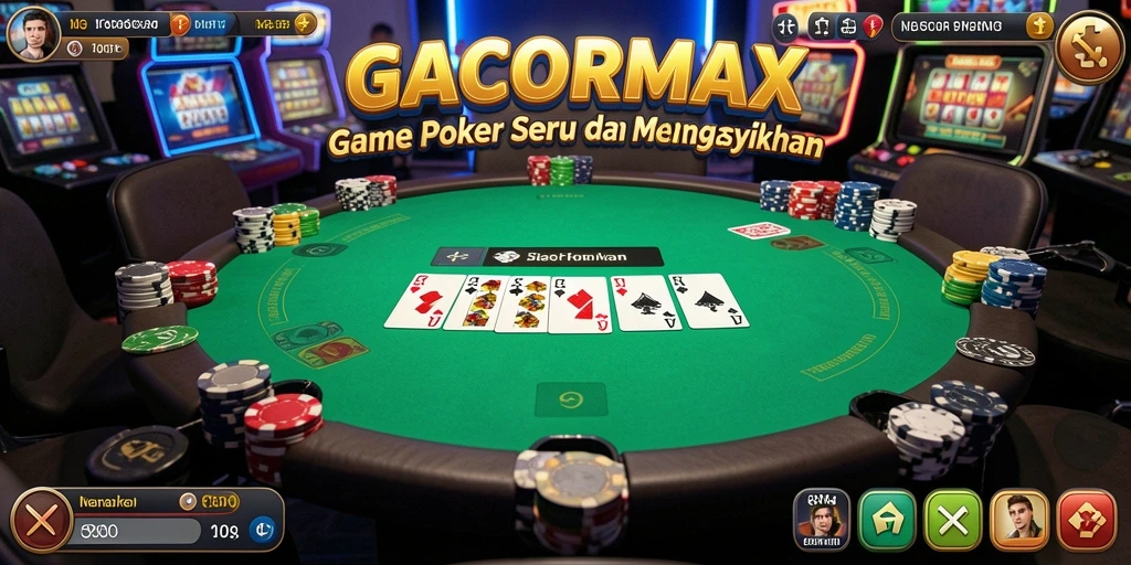 Tampilan gameplay poker yang menarik di GACORMAX.