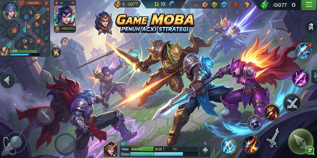 Screenshot menampilkan karakter dalam pertempuran intense di arena GOGO77.