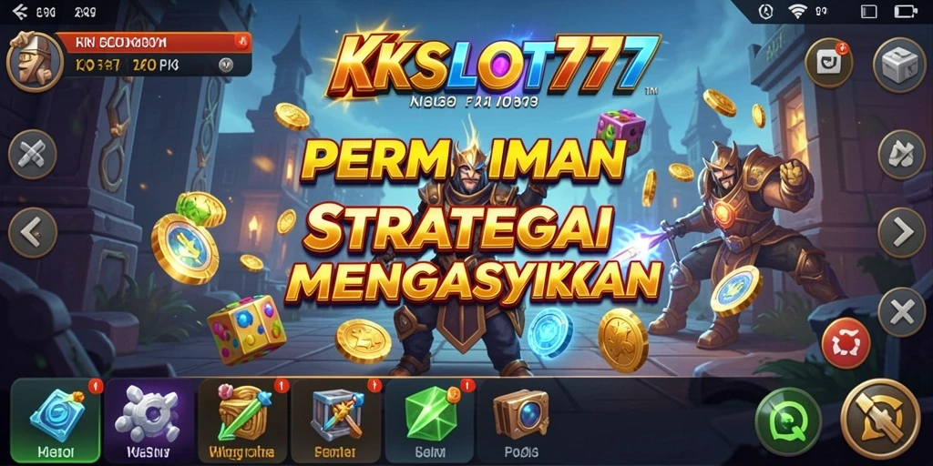 Screenshot utama KKSLOT777 menunjukkan gameplay strategi yang intens.