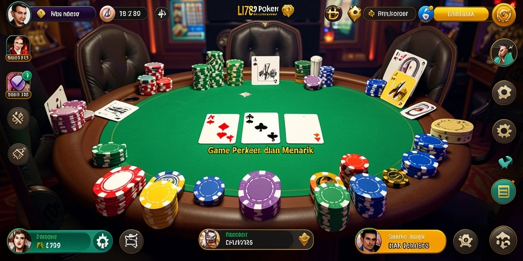 Screenshot menunjukkan aksi seru dalam permainan Poker di LI789.
