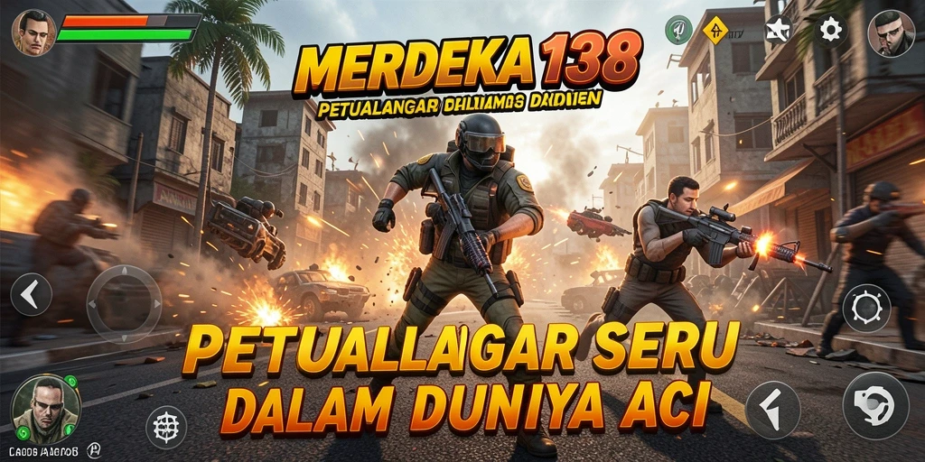 Screenshot MERDEKA138 menampilkan aksi karakter dalam pertempuran seru.