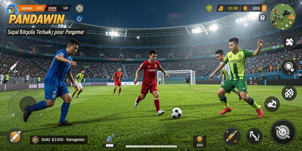 Gameplay PANDAWIN yang menarik dan mendebarkan dalam aksi sepak bola.
