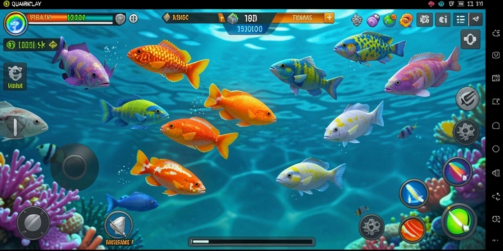 Tampilan gameplay menembak ikan di QUARKPLAY yang seru dan menantang.
