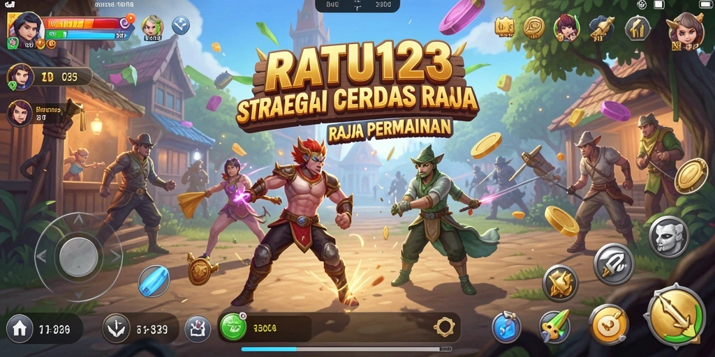 Tampilan gameplay strategi yang menarik dan mendebarkan dari RATU123.