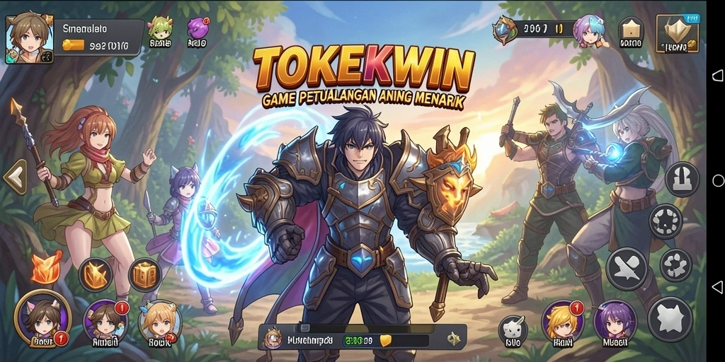 Screenshot menampilkan pertarungan seru dalam game Anime TOKEKWIN.