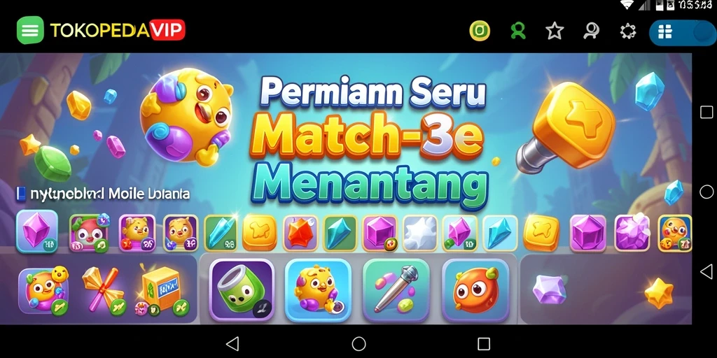 Tangkapan layar gameplay seru TOKOPEDIAVIP dalam kategori Match-3.