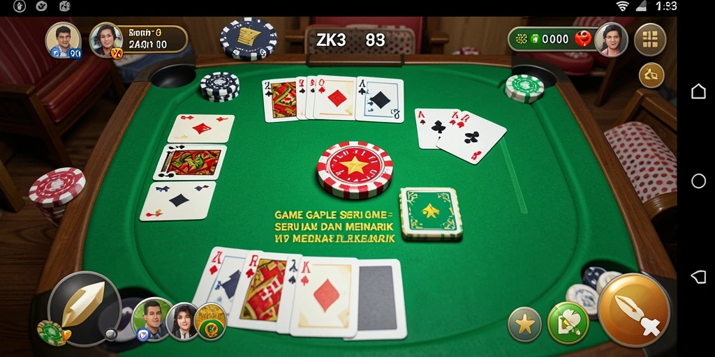 Screenshot gameplay ZK3 yang menampilkan serunya permainan Gaple.